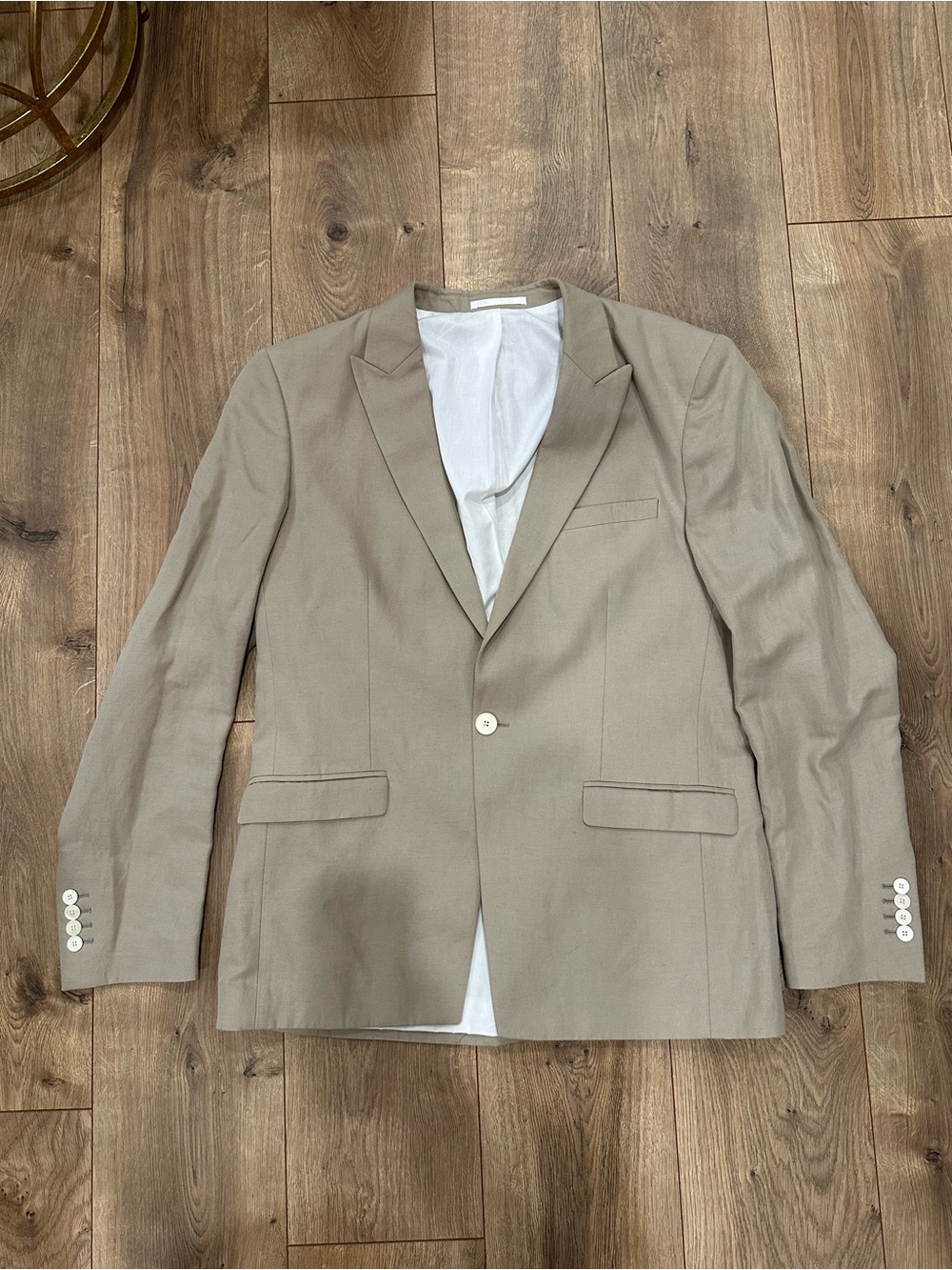 Sandro Men's Light Taupe Single-Button Blazer Sportcoat Size 54